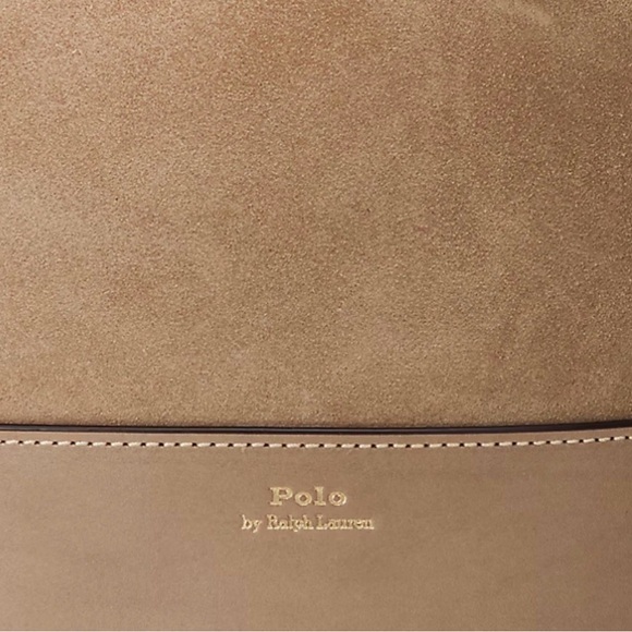 Polo by Ralph Lauren beige bell port Suede bucket Shoulder Bag - Picture 3 of 4